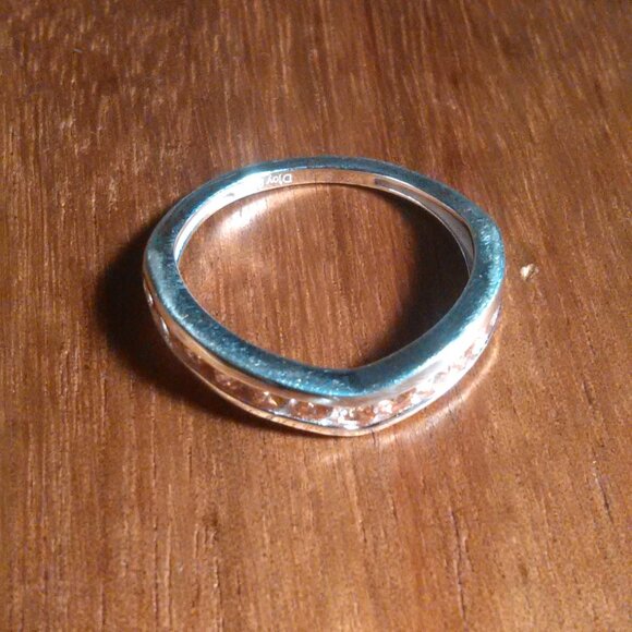 Simulated Champagne Color Diamond Sterling Silver Wishbone Ring (Size 7) - Picture 14 of 16